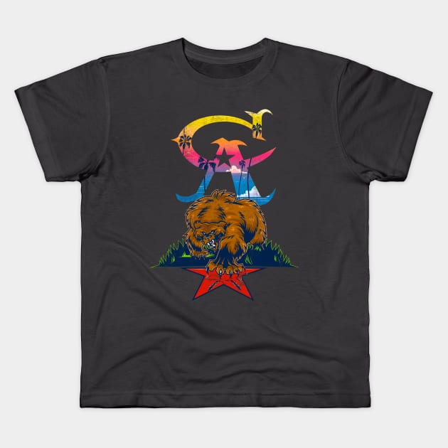 CALI BEAR Kids T-Shirt by Figzy